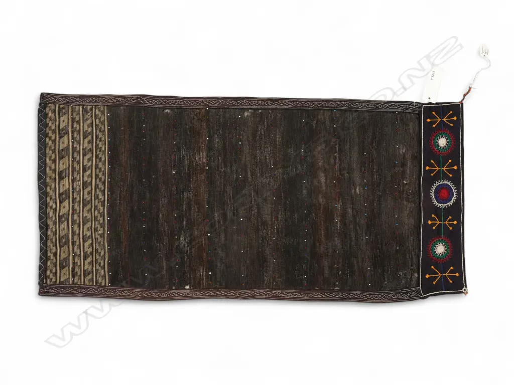 Afghanistan horsehair and cotton glass bead face veil, Image 1++